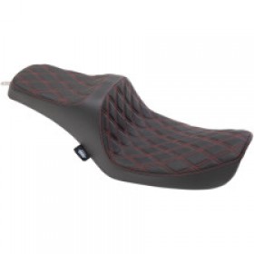 DRAG SPECIALTIES PREDATOR III SEAT - DOUBLE DIAMOND - RED STITCHING - FXD 96-03 # 0803-0654