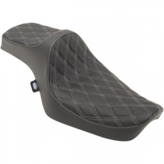 DRAG SPECIALTIES PREDATOR III SEAT - DOUBLE DIAMOND - SILVER STITCHING - XL 82-03 # 0804-0733