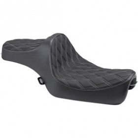 DRAG SPECIALTIES PREDATOR III SEAT - DOUBLE DIAMOND - SILVER STITCHING - XL 04-22 # 0804-0735