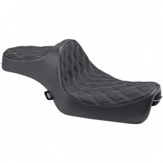 DRAG SPECIALTIES PREDATOR III SEAT - DOUBLE DIAMOND - SILVER STITCHING - XL 04-22 # 0804-0735