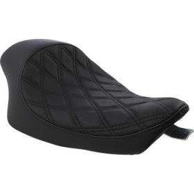 DRAG SPECIALTIES 3/4 SOLO SEAT - DOUBLE DIAMOND - BLACK W/ BLACK STITCHING - XL 04-22 # 0804-0744