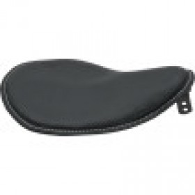 DRAG SPECIALTIES SEAT - SPRING SOLO - LOW-PROFILE - SMALL - BLACK LEATHER/WHITE STITCHING # 0806-0028