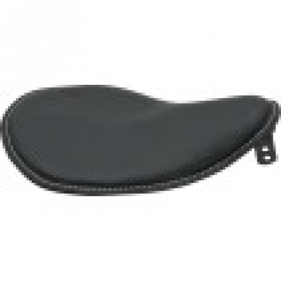 DRAG SPECIALTIES SEAT - SPRING SOLO - LOW-PROFILE - SMALL - BLACK LEATHER/WHITE STITCHING # 0806-0028 DRAG SPECIALTIES SEAT - SPRING SOLO - LOW-PROFILE - SMALL - BLACK LEATHER/WHITE STITCHING # 0806-0028