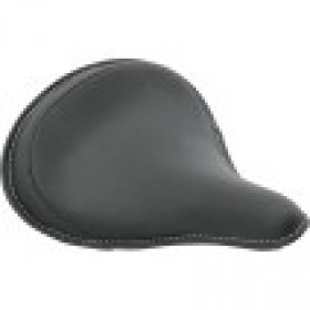 DRAG SPECIALTIES SEAT - SPRING SOLO - LARGE - BLACK SOLAR-REFLECTIVE LEATHER/WHITE PERIMETER STITCH # 0806-0048