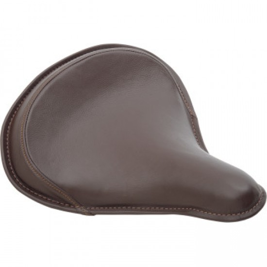 DRAG SPECIALTIES SEAT - SPRING SOLO - LARGE - BROWN LEATHER/PERIMETER STITCH # 0806-0049 DRAG SPECIALTIES SEAT - SPRING SOLO - LARGE - BROWN LEATHER/PERIMETER STITCH # 0806-0049