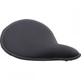 DRAG SPECIALTIES SPRING SOLO SEAT - LARGE - LOW-PROFILE - BLACK W/ WHITE PERIMETER STITCH # 0806-0055