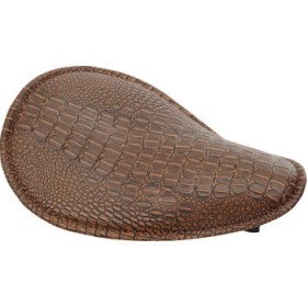 DRAG SPECIALTIES SEAT - SPRING SOLO - LOW-PROFILE - SMALL - FAUX ALLIGATOR/BROWN STITCHING # 0806-0096