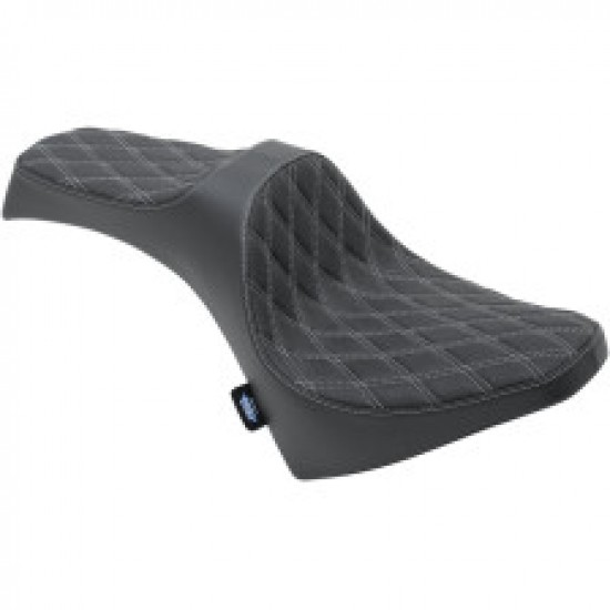 DRAG SPECIALTIES PREDATOR III SEAT - DOUBLE DIAMOND - SILVER STITCHING - 15-22 SCOUT # 0810-2120