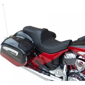 DRAG SPECIALTIES PREDATOR III SEAT - FORWARD POSITIONING - DOUBLE DIAMOND - BLACK STITCHING - INDIAN 14-22 # 0810-2270