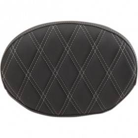 DRAG SPECIALTIES OVAL SISSY BAR PAD - DOUBLE DIAMOND - SILVER STITCH - FL 99-22 # 0822-0429