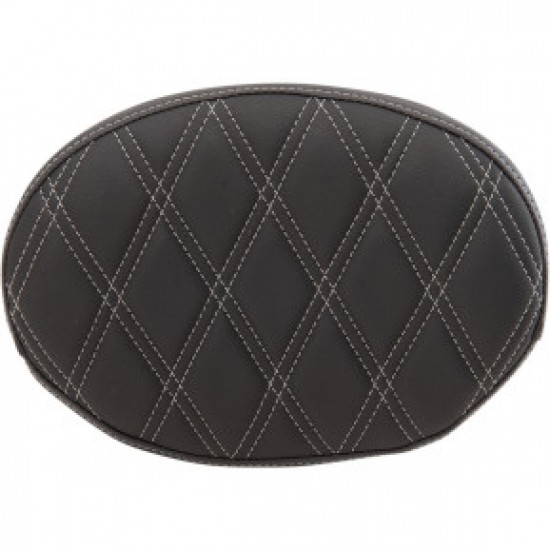 DRAG SPECIALTIES OVAL SISSY BAR PAD - DOUBLE DIAMOND - SILVER STITCH - FL 99-22 # 0822-0429