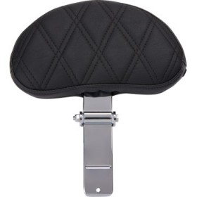 DRAG SPECIALTIES EZ GLIDE II BACKREST - SMALL - VINYL - DOUBLE DIAMOND BLACK STITCH # 0822-0537