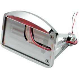 DRAG SPECIALTIES SIDE MOUNT TAILLIGHT/LICENSE PLATE MOUNT - FLAT HORIZONTAL - HALF-MOON # 0906-6042