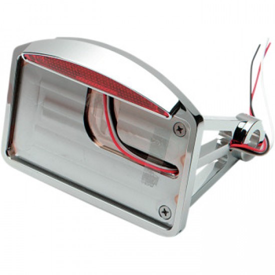 DRAG SPECIALTIES SIDE MOUNT TAILLIGHT/LICENSE PLATE MOUNT - FLAT HORIZONTAL - HALF-MOON # 0906-6042 DRAG SPECIALTIES SIDE MOUNT TAILLIGHT/LICENSE PLATE MOUNT - FLAT HORIZONTAL - HALF-MOON # 0906-6042