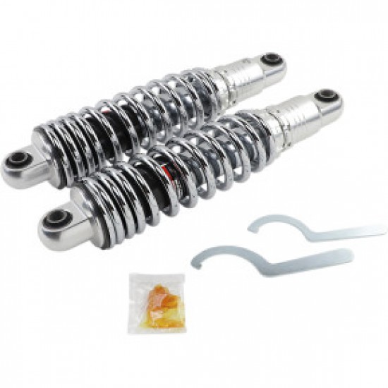 DRAG SPECIALTIES SHOCKS PREMIUM RIDE-HEIGHT ADJUSTABLE SHOCKS - CHROME - HEAVY DUTY - 13 # 1310-1663