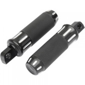 DRAG SPECIALTIES CUSTOM FOOTPEGS - BLACK CUT # 1620-1333
