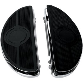 DRAG SPECIALTIES HALF-MOON FLOORBOARD - W/ VIBRATION INSERTS - CHROME - FL # 1621-0160