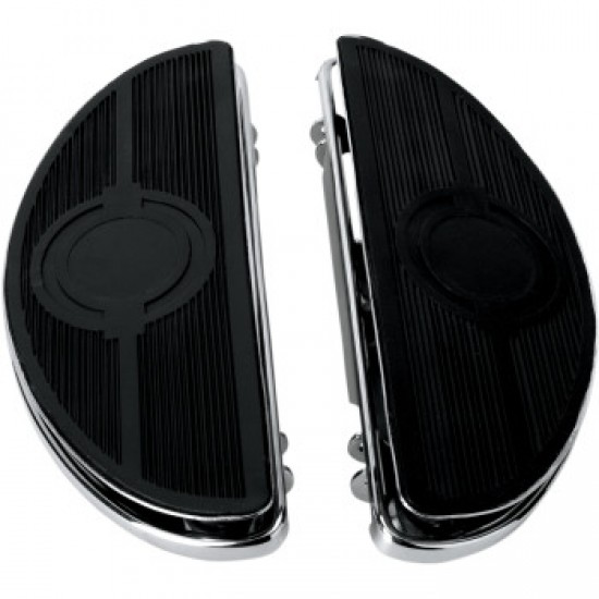 DRAG SPECIALTIES HALF-MOON FLOORBOARD - W/ VIBRATION INSERTS - CHROME - FL # 1621-0160 DRAG SPECIALTIES HALF-MOON FLOORBOARD - W/ VIBRATION INSERTS - CHROME - FL # 1621-0160