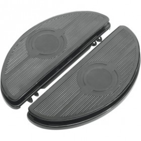 DRAG SPECIALTIES HALF-MOON FLOORBOARD - W/ VIBRATION INSERTS - BLACK - FL # 1621-0164