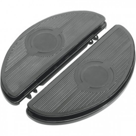 DRAG SPECIALTIES HALF-MOON FLOORBOARD - W/ VIBRATION INSERTS - BLACK - FL # 1621-0164 DRAG SPECIALTIES HALF-MOON FLOORBOARD - W/ VIBRATION INSERTS - BLACK - FL # 1621-0164