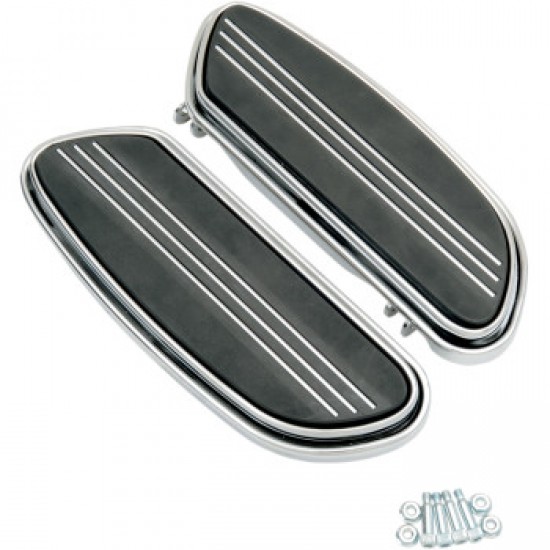DRAG SPECIALTIES SWEEPER FLOORBOARDS - DRIVER - CHROME - FL # 1621-0347 DRAG SPECIALTIES SWEEPER FLOORBOARDS - DRIVER - CHROME - FL # 1621-0347