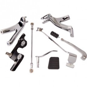 DRAG SPECIALTIES FORWARD CONTROL KIT - CHROME - FL/FX # 1622-0573