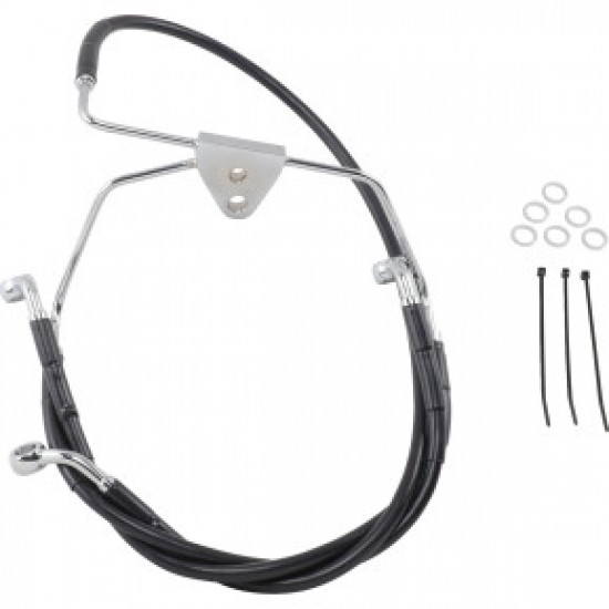 DRAG SPECIALTIES BRAKE LINE - FRONT (LOWER/UPPER) - BLACK # 1741-2514