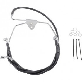 DRAG SPECIALTIES BRAKE LINE - FRONT - BLACK - 2 - FLH 96-07 # 1741-2515