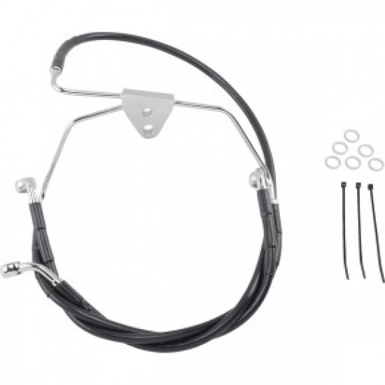 DRAG SPECIALTIES BRAKE LINE - FRONT - BLACK - 2 - FLH 96-07 # 1741-2515