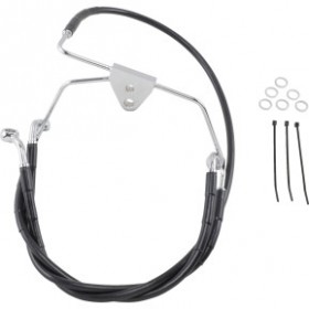 DRAG SPECIALTIES BRAKE LINE - FRONT - BLACK - 4 - FLH 96-07 # 1741-2516