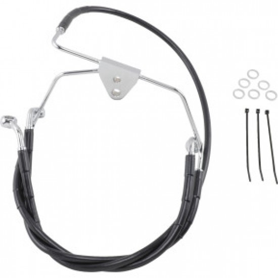 DRAG SPECIALTIES BRAKE LINE - FRONT - BLACK - 4 - FLH 96-07 # 1741-2516 DRAG SPECIALTIES BRAKE LINE - FRONT - BLACK - 4 - FLH 96-07 # 1741-2516