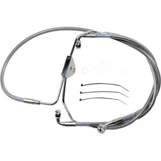 DRAG SPECIALTIES BRAKE LINE - FRONT - 4 - TOURING - STAINLESS STEEL # 1741-2625