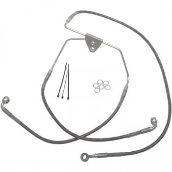 DRAG SPECIALTIES BRAKE LINE - FRONT - 6 - TOURING - STAINLESS STEEL # 1741-2626