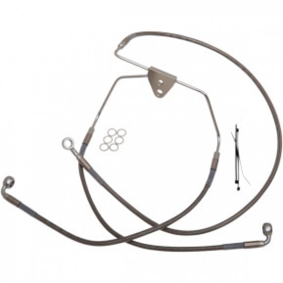 DRAG SPECIALTIES BRAKE LINE - FRONT - 10 - TOURING - STAINLESS STEEL # 1741-2628