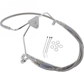 DRAG SPECIALTIES BRAKE LINE - FRONT - 4 - TOURING - STAINLESS STEEL # 1741-2630