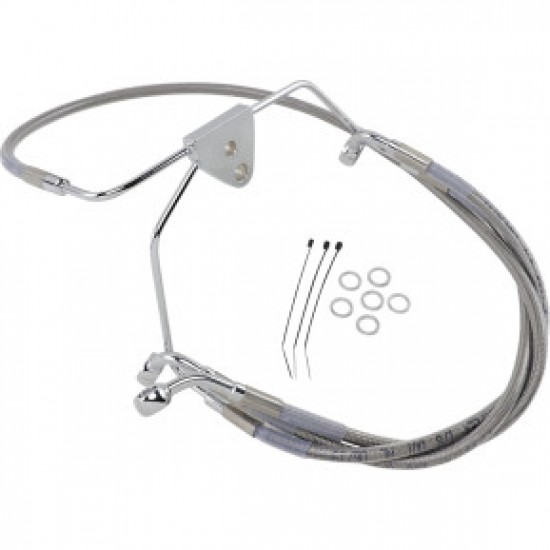 DRAG SPECIALTIES BRAKE LINE - FRONT - 4 - TOURING - STAINLESS STEEL # 1741-2630