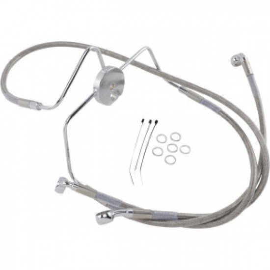 DRAG SPECIALTIES BRAKE LINE - FRONT - 4 - STAINLESS STEEL # 1741-2635
