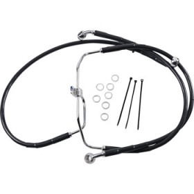 DRAG SPECIALTIES BRAKE LINE - FRONT - BLACK - 4 - FXDF 08-17 # 1741-2908
