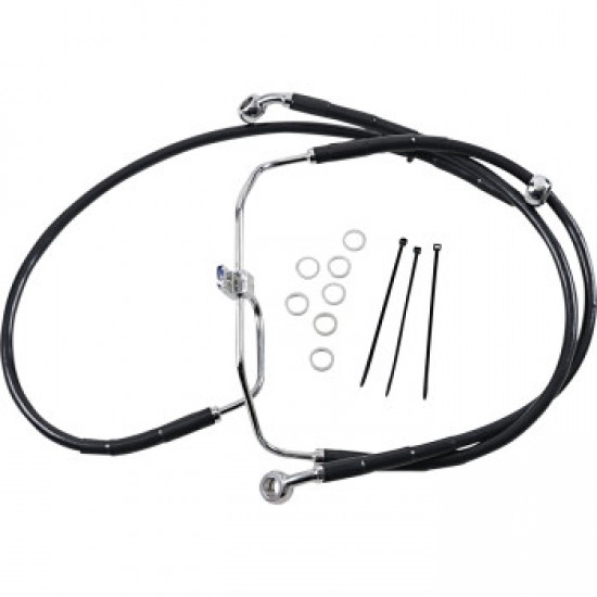 DRAG SPECIALTIES BRAKE LINE - FRONT - BLACK - 4 - FXDF 08-17 # 1741-2908 DRAG SPECIALTIES BRAKE LINE - FRONT - BLACK - 4 - FXDF 08-17 # 1741-2908
