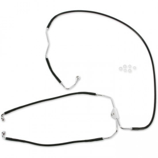 DRAG SPECIALTIES BRAKE LINE - FRONT (LOWER/MID) - ABS - BLACK # 1741-2939