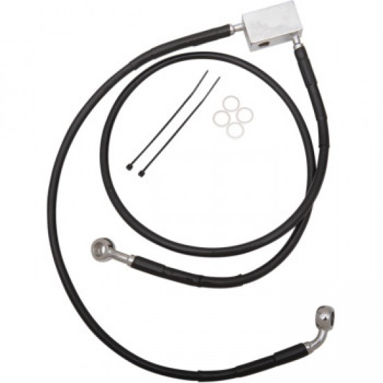 DRAG SPECIALTIES BRAKE LINE - FRONT - BLACK - 2 - SOFTAIL 00-03 # 1741-2951 DRAG SPECIALTIES BRAKE LINE - FRONT - BLACK - 2 - SOFTAIL 00-03 # 1741-2951