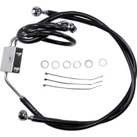 DRAG SPECIALTIES BRAKE LINE - FRONT - BLACK - 2 - FXDF 12-17 # 1741-3824