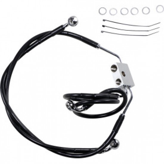 DRAG SPECIALTIES BRAKE LINE - FRONT - BLACK - 4 - FXDF 12-17 # 1741-3826 DRAG SPECIALTIES BRAKE LINE - FRONT - BLACK - 4 - FXDF 12-17 # 1741-3826
