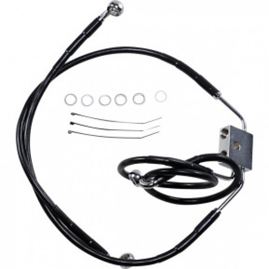 DRAG SPECIALTIES BRAKE LINE - FRONT - BLACK - 6 - FXDF 12-17 # 1741-3828