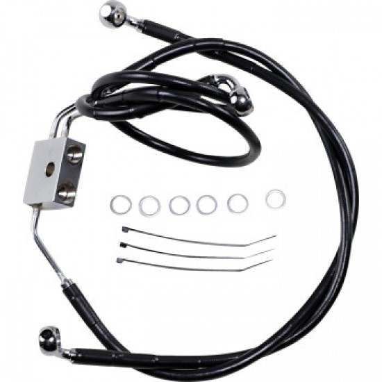 DRAG SPECIALTIES BRAKE LINE - FRONT - BLACK - 8 - FXDF 12-17 # 1741-3830