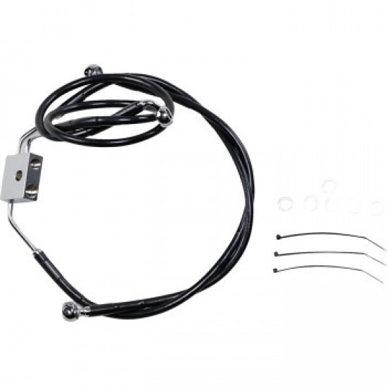 DRAG SPECIALTIES BRAKE LINE - FRONT - BLACK - 10 - FXDF 12-17 # 1741-3832