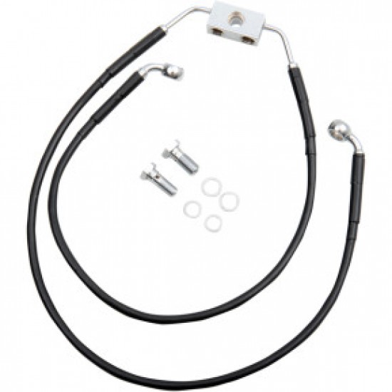 DRAG SPECIALTIES BRAKE LINE - FRONT - BLACK - 4 # 1741-3838 DRAG SPECIALTIES BRAKE LINE - FRONT - BLACK - 4 # 1741-3838