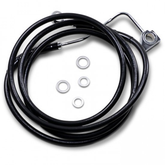 DRAG SPECIALTIES BRAKE LINE - FRONT (UPPER) - BLACK - 12 WITH ABS # 1741-4000
