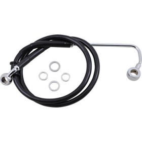 DRAG SPECIALTIES BRAKE LINE - 4 - BLACK - 15-17 SOFTAIL # 1741-5784