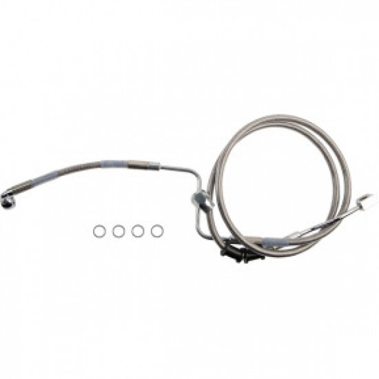 DRAG SPECIALTIES BRAKE LINE - REAR - MASTER CYLINDER TO ABS - STAINLESS STEEL # 1741-6346